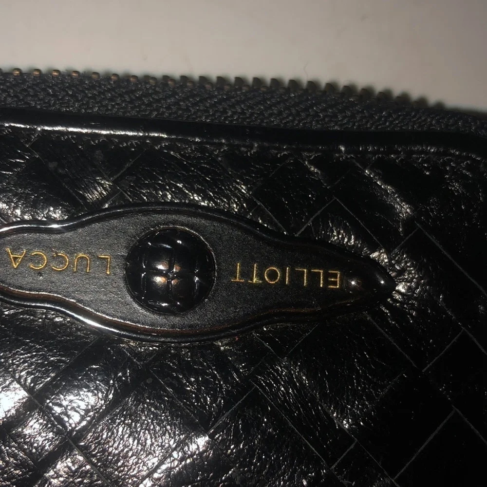 Elliott Lucca black Wigan genuine leather wallet / mobile & card case